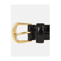 Crocodile-Effect Leather Belt