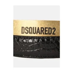 Crocodile-Effect Leather Belt