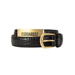 Crocodile-Effect Leather Belt