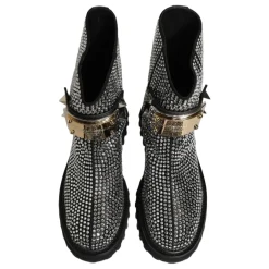Crystal-Embellished Ankle Boots