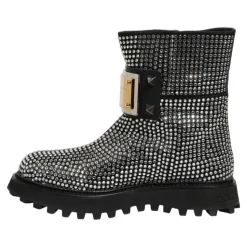 Crystal-Embellished Ankle Boots