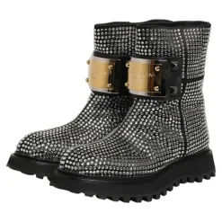 Crystal-Embellished Ankle Boots