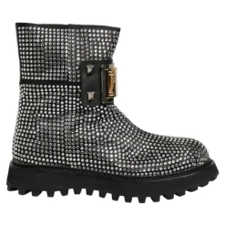 Crystal-Embellished Ankle Boots