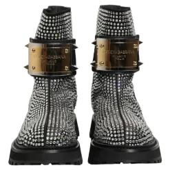 Crystal-Embellished Ankle Boots