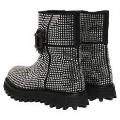 Crystal-Embellished Ankle Boots
