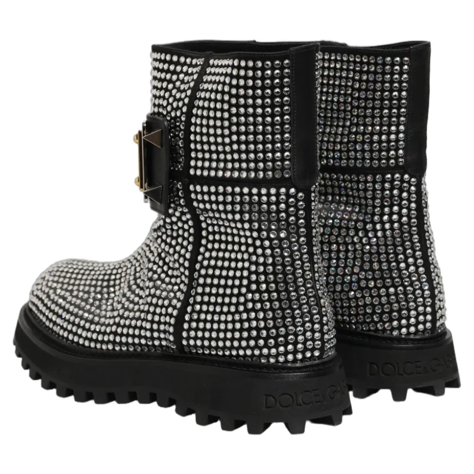 Crystal-Embellished Ankle Boots