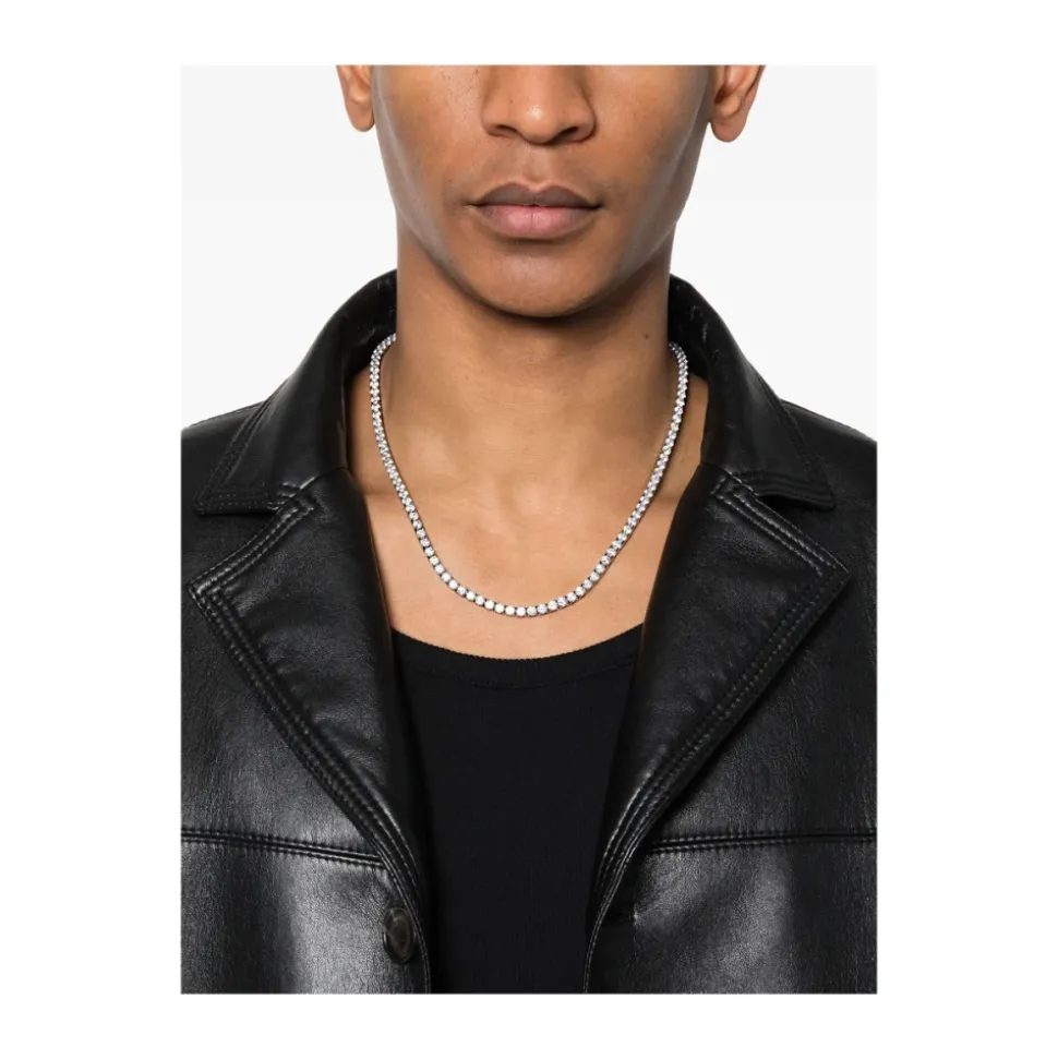 Crystal-Embellished Articulated Link Necklace