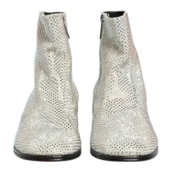 Crystal Logo Heeled Ankle Boots