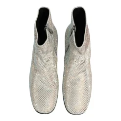 Crystal Logo Heeled Ankle Boots
