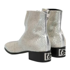 Crystal Logo Heeled Ankle Boots