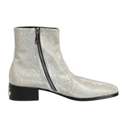 Crystal Logo Heeled Ankle Boots