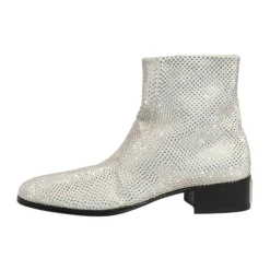 Crystal Logo Heeled Ankle Boots