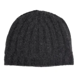 Cuffia a costine in puro cashmere