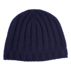 Cuffia a costine in puro cashmere