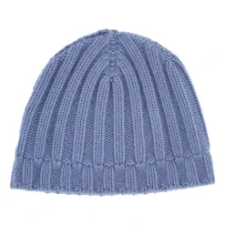 Cuffia a costine in puro cashmere