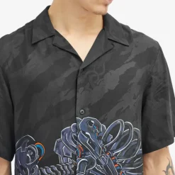 Cyber Skeleton Camp Collar Shirt