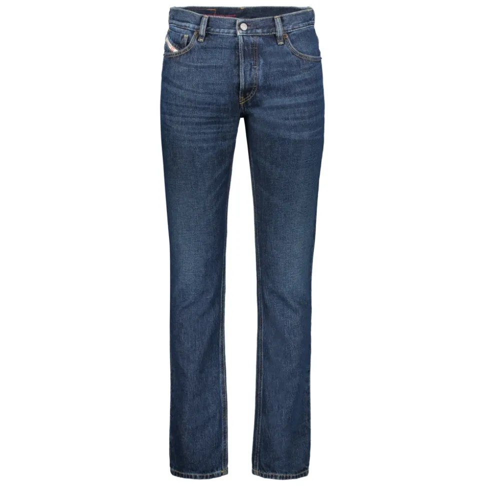Dark Blue Straight High Waist Jeans