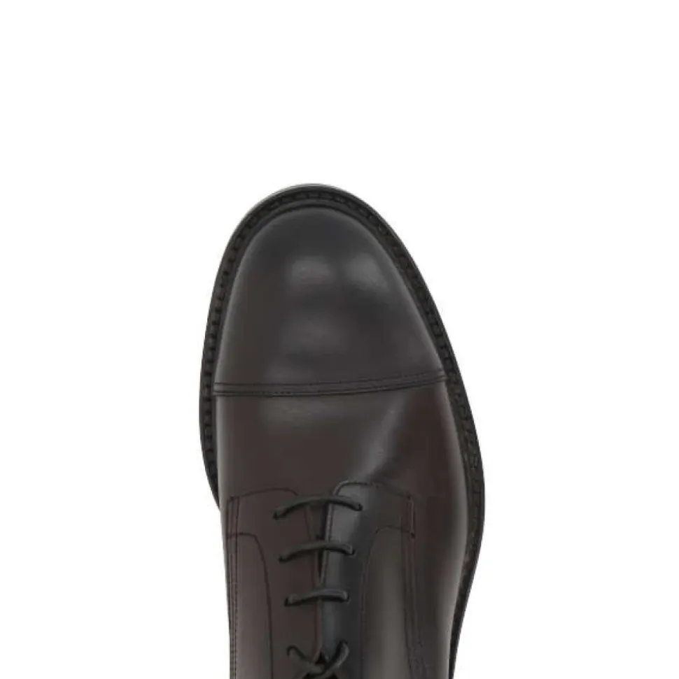 Dark Brown Leather Derby Shoes