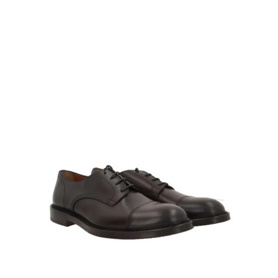 Dark Brown Leather Derby Shoes