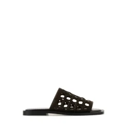 Dark Brown Suede Barbados Slippers