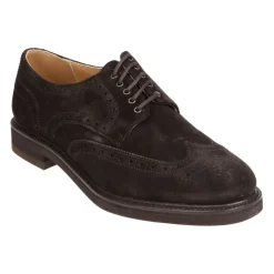 Dark Peat Leather Derby Shoes