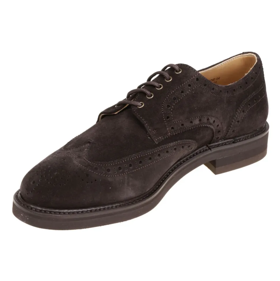 Dark Peat Leather Derby Shoes