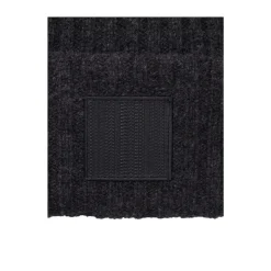 Dark Ribbed Wool Beanie with Logo