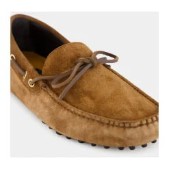 Dark Whiskey Suede Driver Moccasins