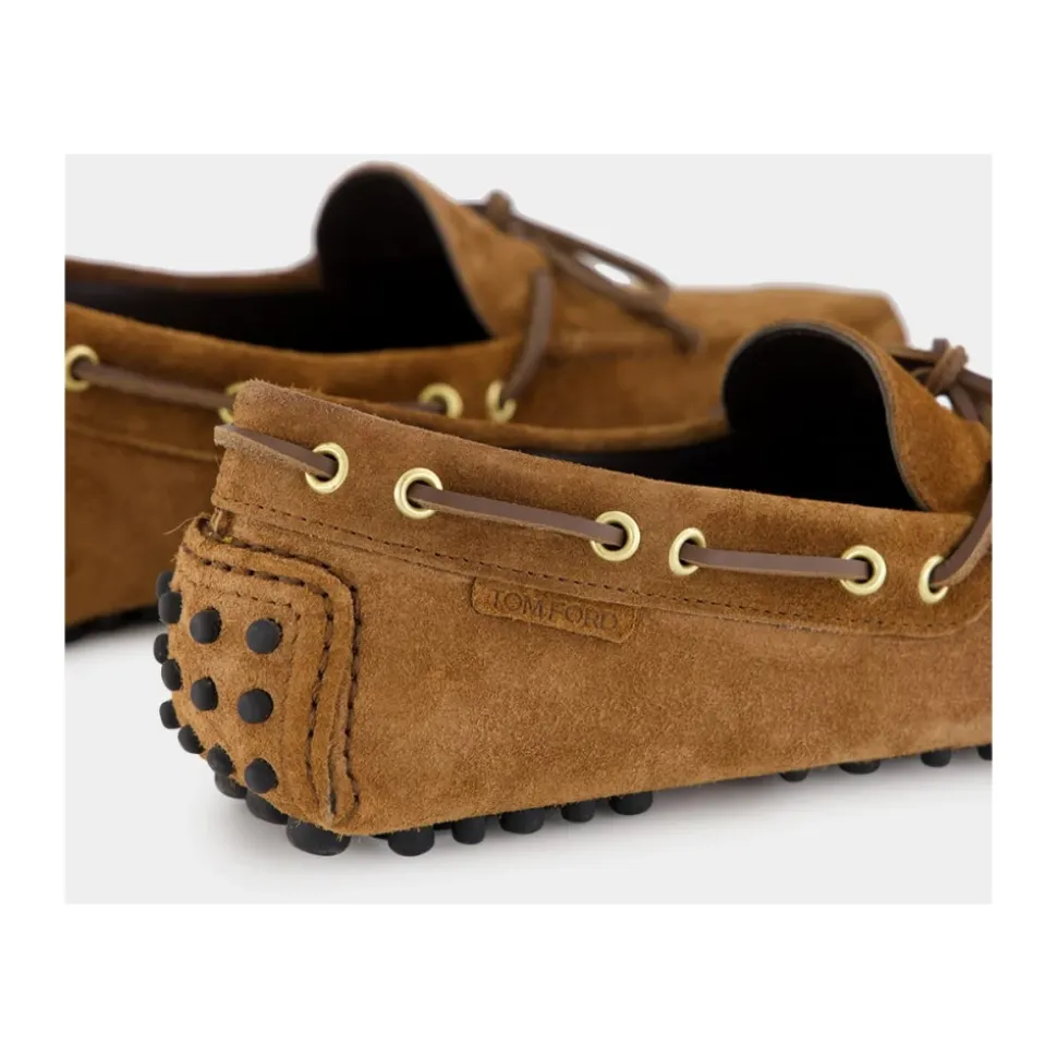Dark Whiskey Suede Driver Moccasins