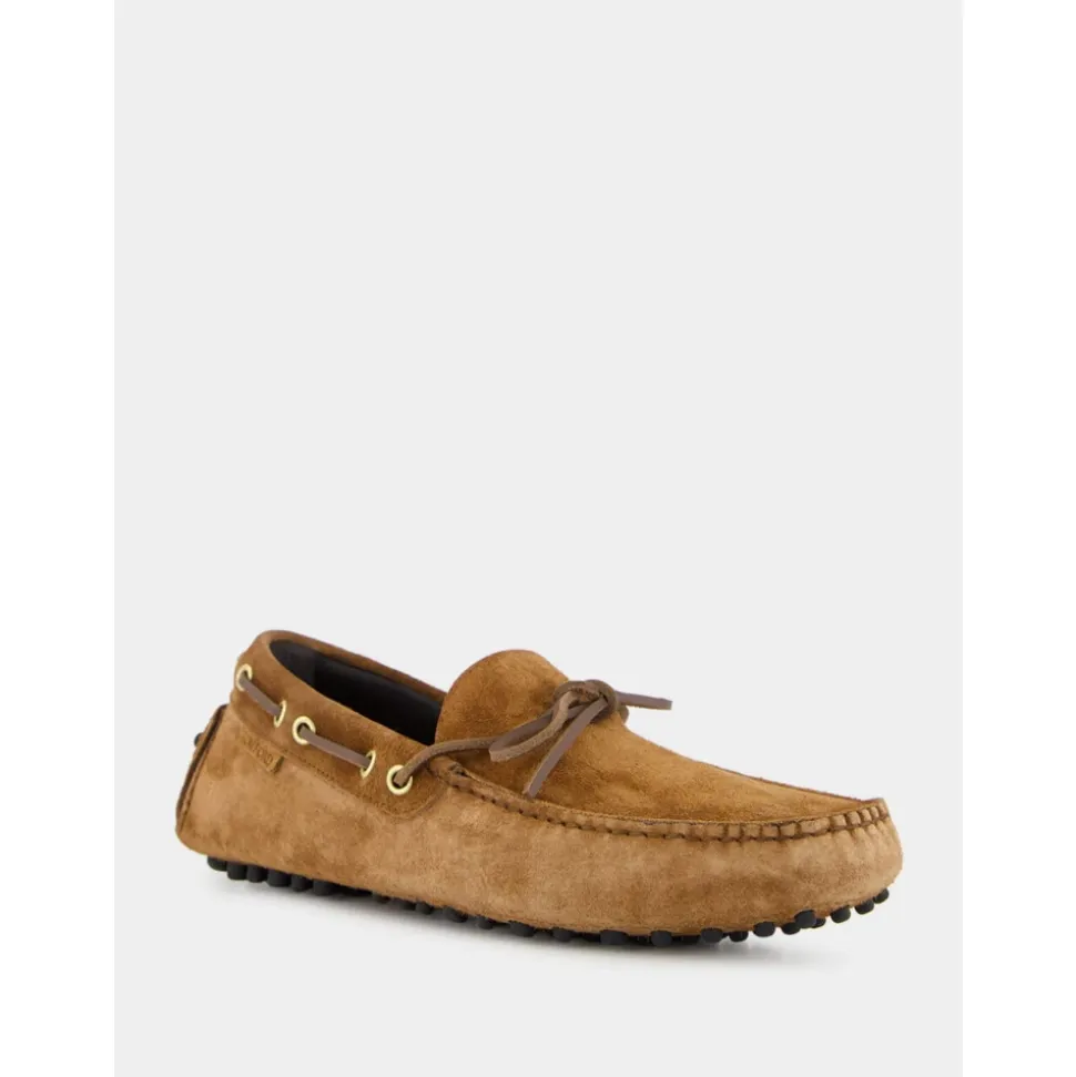 Dark Whiskey Suede Driver Moccasins
