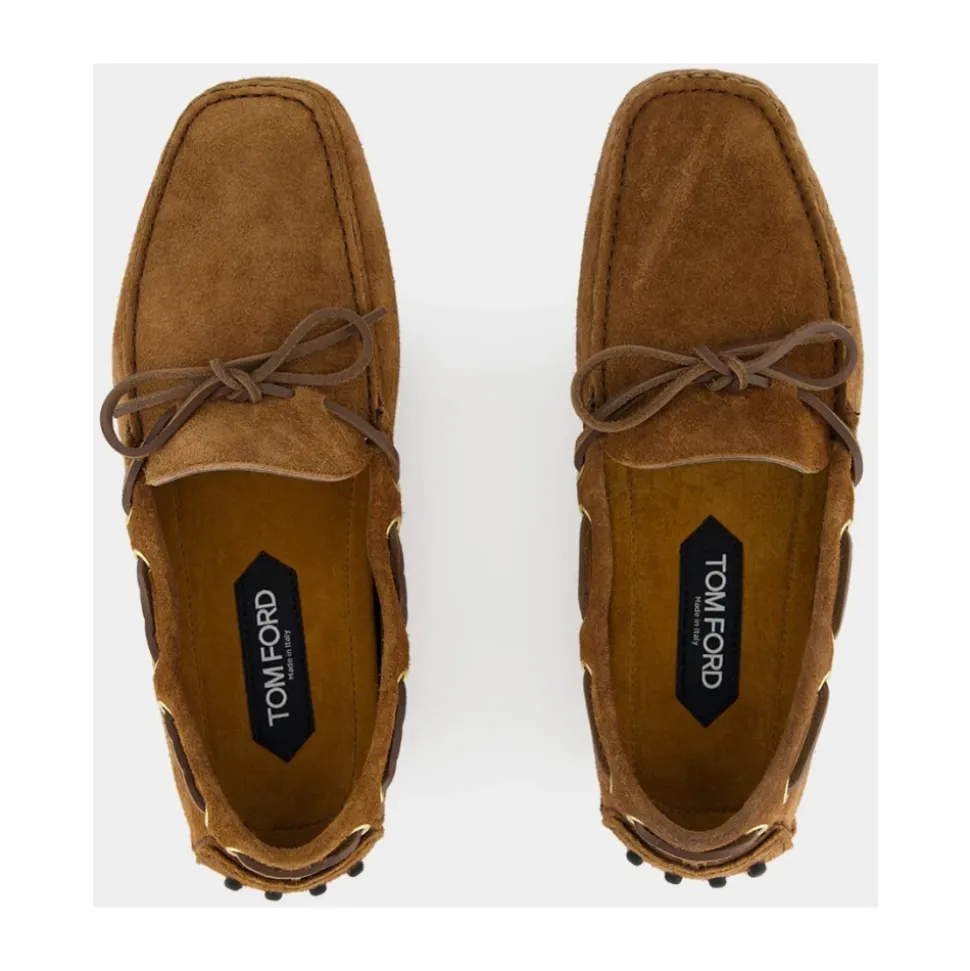 Dark Whiskey Suede Driver Moccasins