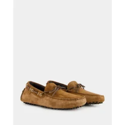 Dark Whiskey Suede Driver Moccasins