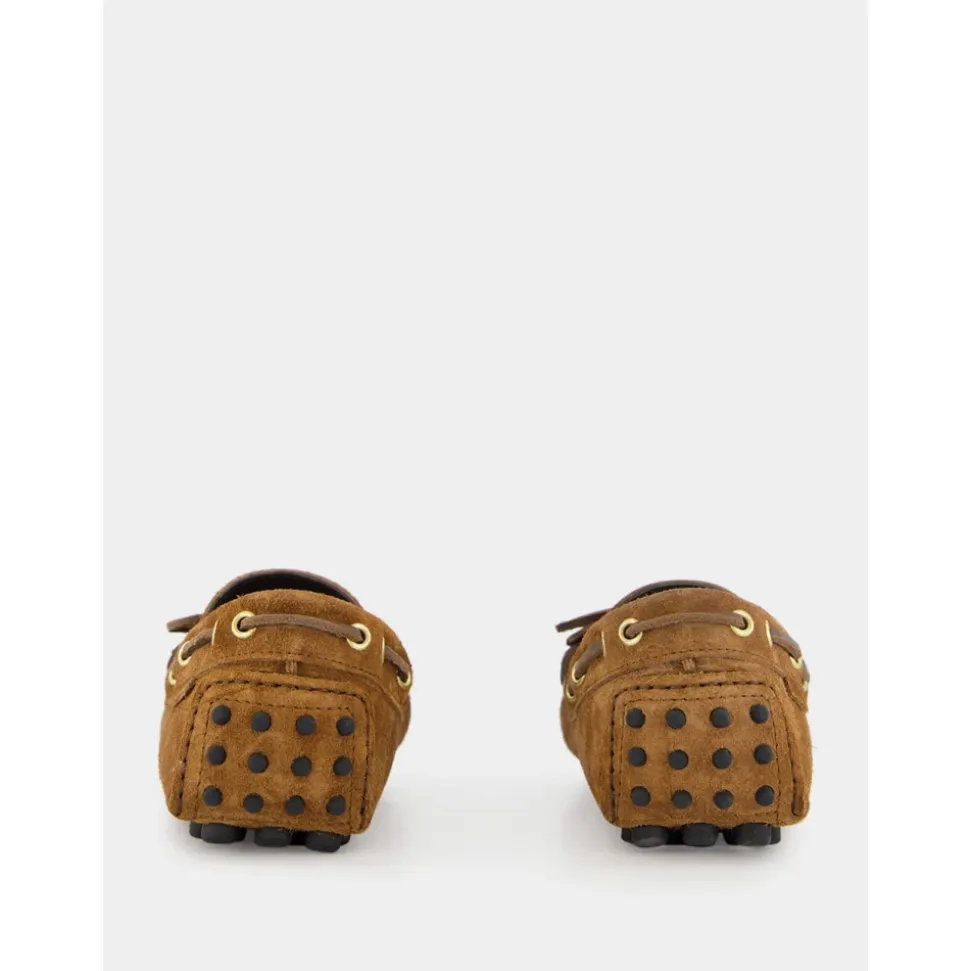 Dark Whiskey Suede Driver Moccasins