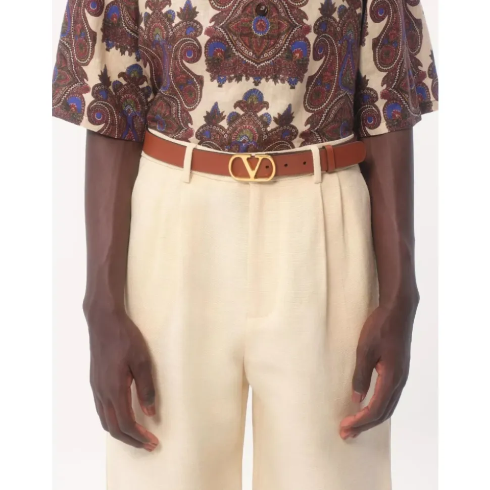 Deep Caramel VLogo Signature Belt