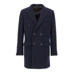 Denim Breasted Coat in Blue