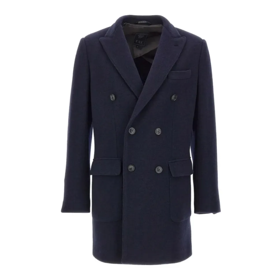 Denim Breasted Coat in Blue