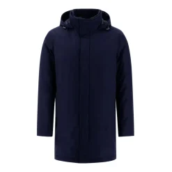 Detachable hood technical wool jacket