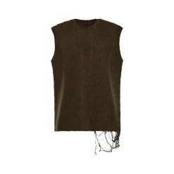 Distressed Logo-Print Sleeveless Knit