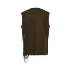 Distressed Logo-Print Sleeveless Knit