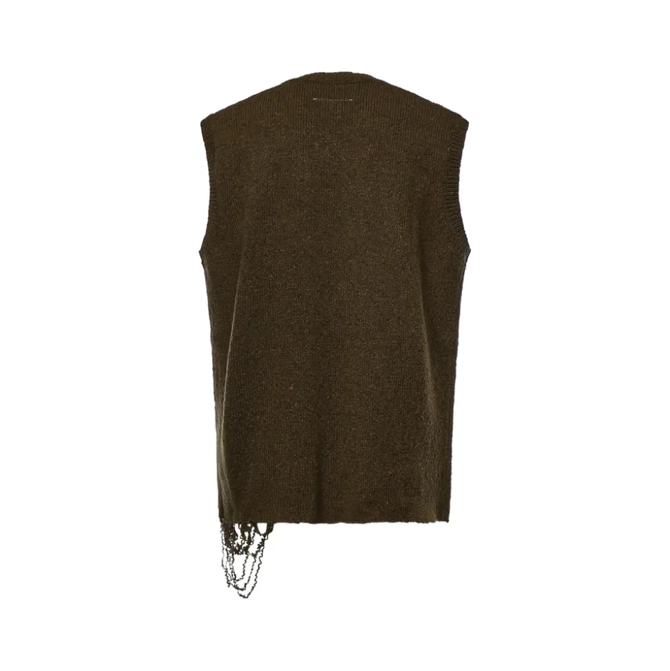 Distressed Logo-Print Sleeveless Knit
