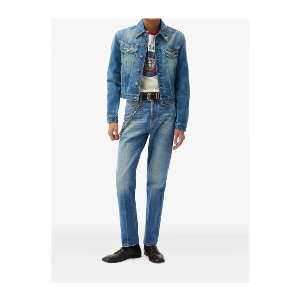 Distressed Straight Jeans