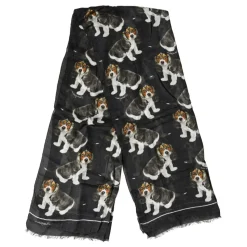 Dog Print Modal Wool Wrap Foulard