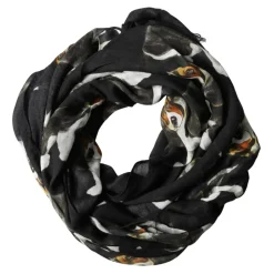 Dog Print Modal Wool Wrap Foulard