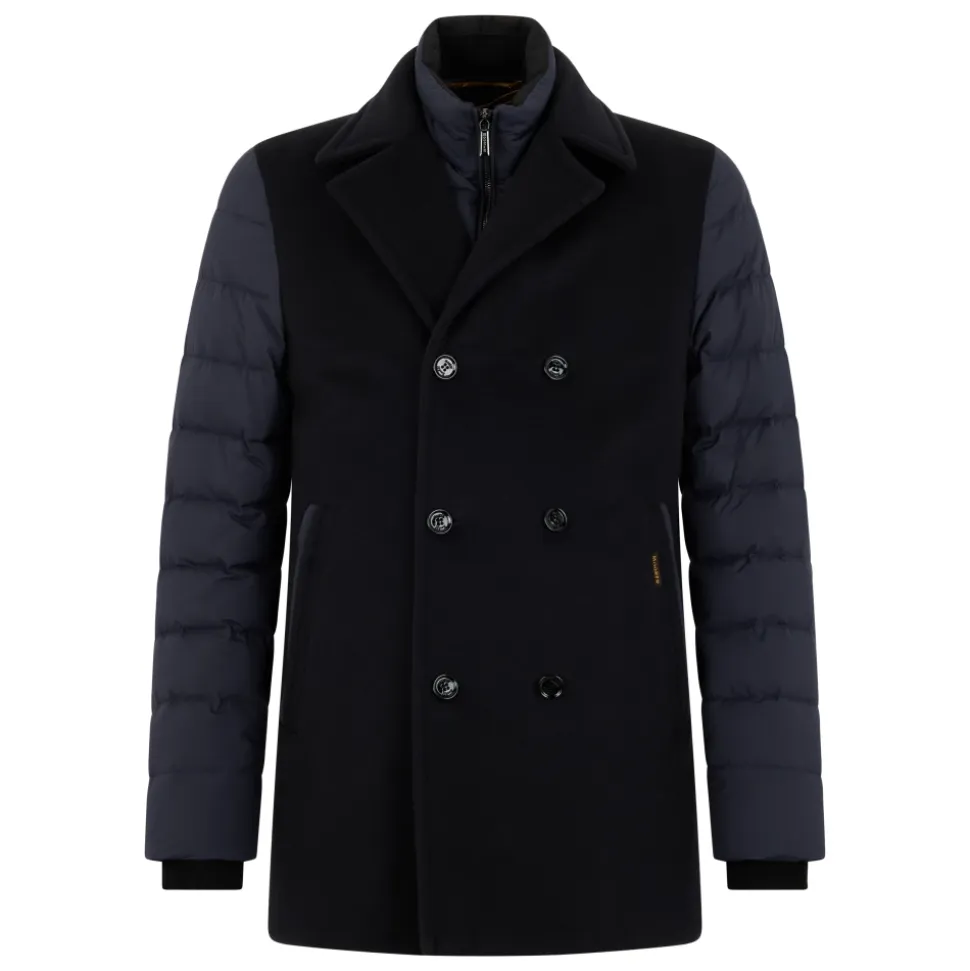 Double-Breasted Padded-Sleeve Jacket
