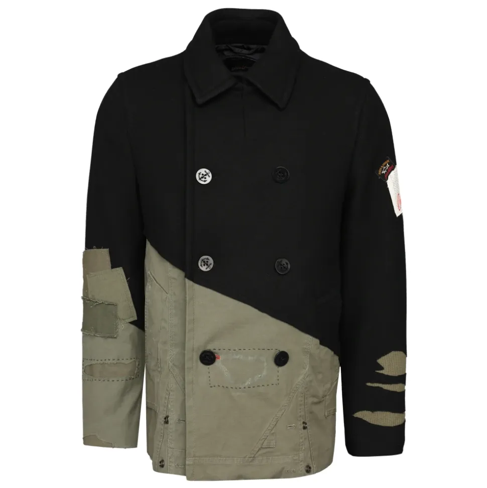 Double-Breasted Wool Blend Coat