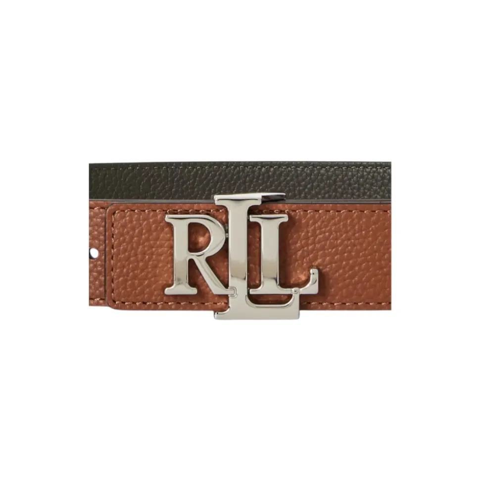 Double-face hammered leather belt with logo