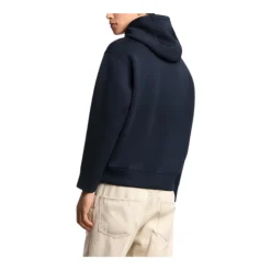 Double-jersey Hooded Sweatshirt with Oversized Eagle Embroidery