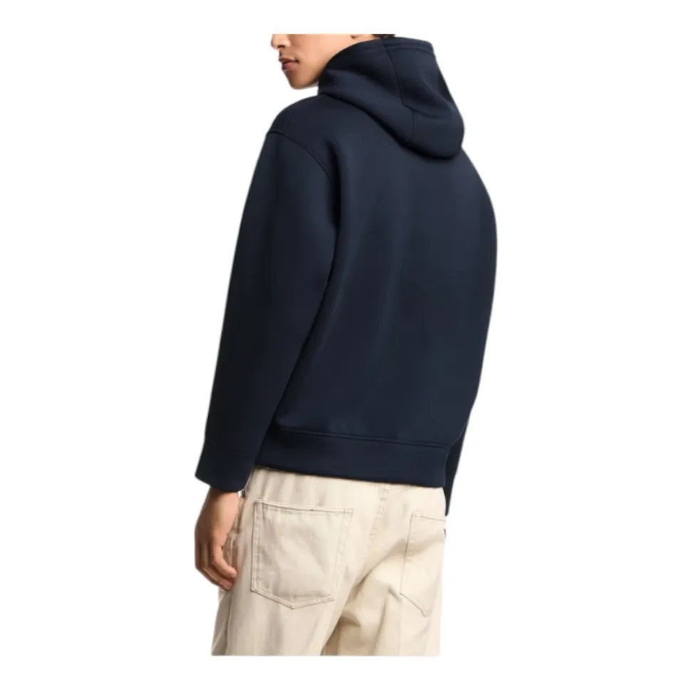 Double-jersey Hooded Sweatshirt with Oversized Eagle Embroidery