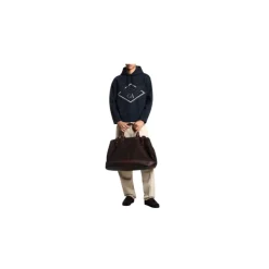 Double-jersey Hooded Sweatshirt with Oversized Eagle Embroidery