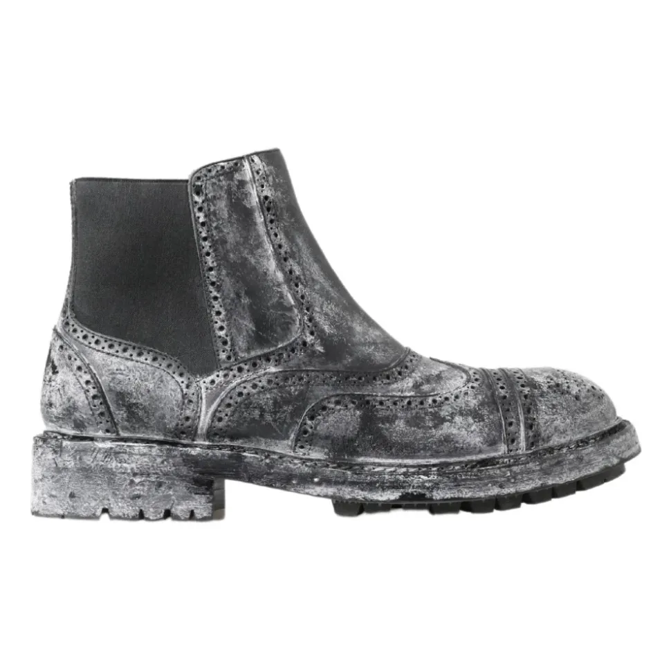Elegant Black Faded Chelsea Ankle Boots